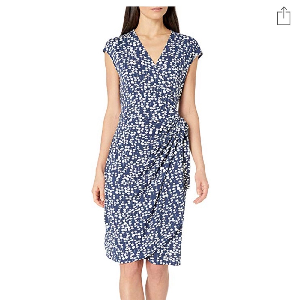 Navy, white floral dress - Spring / Easter